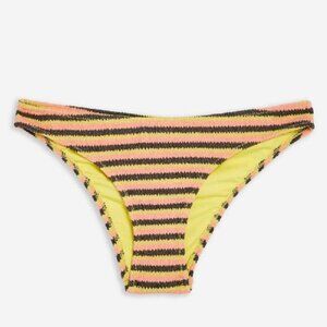 TOPSHOP Textured Striped Bikini Bottoms